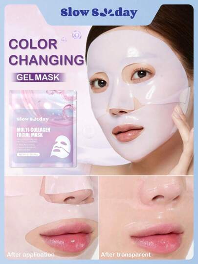 SlowSunday Multi-Collagen Facial Mask, Korean Collagen Mask, Jelly Collagen Face Mask, Deep Moisturizing, Improve Elasticity, Smooth Skin, K Beauty, For Winter, Skin Care, Y2K, New Year, For Valentine's Day, Valentines Gift, Valentines Day Gift, Ideal For Party