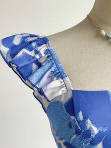 Soleia Váy maxi cổ vuông tay lửng họa tiết hoa, thích hợp cho mùa hè, ngày lễ, hẹn hò, ngày lễ tình nhân, tiệc trà chiều - Nhiều màu - Xem 7