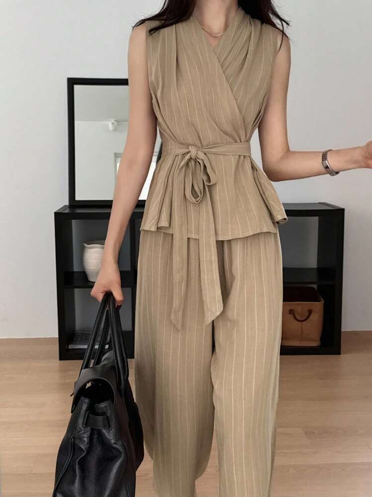 DAZY Women 2 Pieces Sets Summer New Arrival Casual Elastic Waist - Brown - View 3