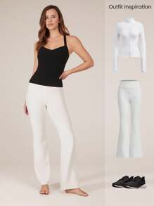 GLOWMODE FeatherFit™ Adjustable Halter Backless Twist Back Tank Top Low Impact Yoga Daily Removable Cups Fall Winter