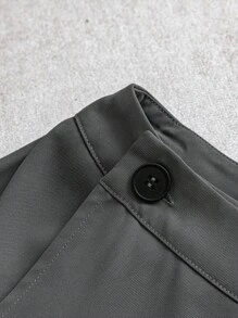 Modelyn 大码休闲纯色褶皱 A 字裙