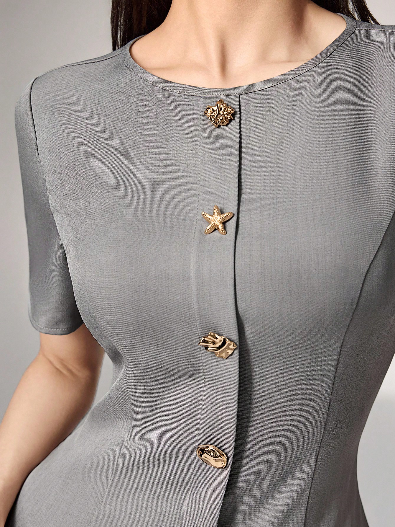 Heiryn فستان نسائي مموج غير متماثل الطيات أنيق للت...