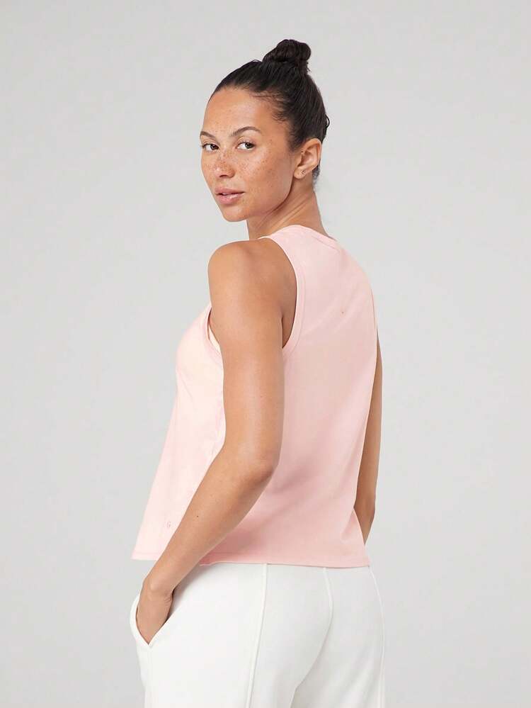 Pima Cotton Reflective Slit Tank Top Gym Valentine's Day