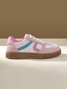 CUCCOO EASI 女士时尚百搭圆头平底休闲运动鞋 - 粉色 - 查看 8