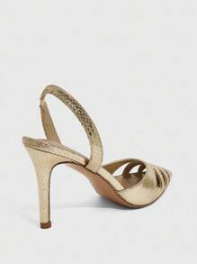 CUCCOO SZL 尖头高跟鞋时尚百搭女士休闲高跟鞋 - 金色 - 查看 5