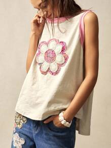 Bohemela 大码女式休闲宽松夏季时尚百搭圆领无袖上衣