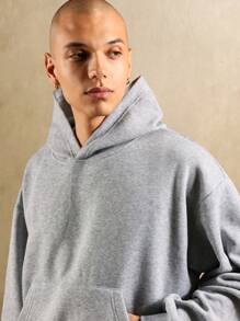 SUMWON 带中央口袋和罗纹饰边的头顶连帽衫 - 灰色 - 查看 4