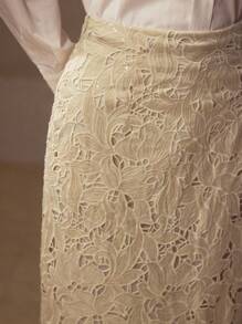 MOTF PREMIUM SCALLOP TRIM LACE SKIRT - Apricot - View 6