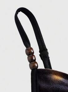 ROMWE Hippie Parte superior sin mangas de mujer de terciopelo con estampado de paisley, con adorno de cuentas de madera y flecos, adecuada para usar con faldas o pantalones, ropa de vacaciones