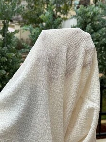 SHEIN EZwear 2 pièces Ensemble de t-shirt à manches courtes et pantalon de couleur abricot en grande taille - Nude - Voir 5