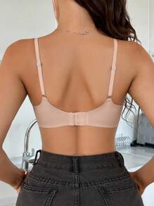 1pc Women's Solid Color Seamless Bra - Apricot - View 3