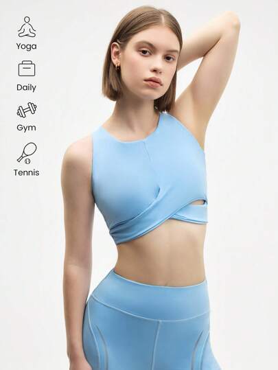 Eassivo Eassivo 女士舒适纯色露背运动文胸