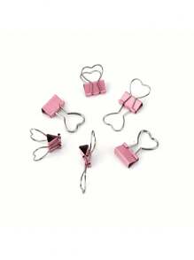 10pcs Pink Heart-Shaped Paper Clips, Ideal For Organizing Paper, Notes, Photos And Documents - Office, Home, School And Craft Supplies - Pink - View 9