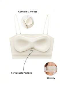 LUVLETTE Dream Curve 2ndSkin 无钢圈无缝内置文胸运动健身内衣外穿基本款自由式吊带背心套装舒适必备单品，也适合青少年女孩和儿童 - 淺灰色 - 查看 3