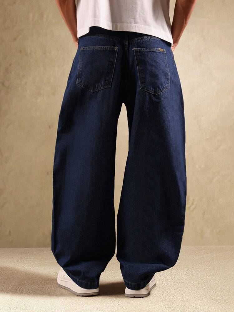 Balloon Fit Wide Leg Denim Jeans With Relaxed Style