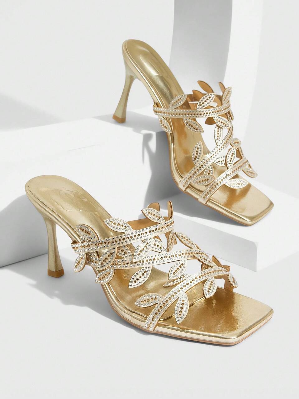 CUCCOO SZL Square Toe Thin High Heel Women Shoes With Butterfly Design Ladies High Heel Sandals