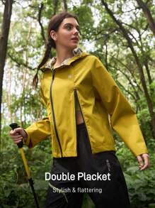 In My Nature 女士抽绳连帽户外雨衣女士雨衣防水外套女士保暖加厚保暖外套