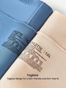 LUVLETTE Plus 2-Pack Airy Cotton High Waist Briefs Waist Tummy Control Women Basic Underwear Panties Set Nude Panties