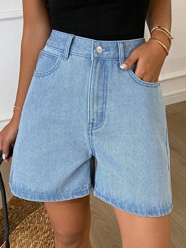 Livesso Damen Loose Fit Denim Shorts, neue Herbst Kollektion