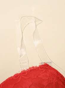 SHEIN 3 件套浪漫性感蕾丝加大码文胸，带钢圈和可拆卸肩带，简约设计 - 彩色 - 查看 4