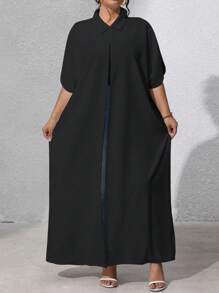 EMERY ROSE ملابس علوية أنيق طويل الأكمام أسود للخروج في الصيف مقاس كبير الحجم