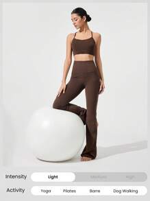 GLOWMODE 35" FederfitTM Go Groove Ultralange Schlag Leggings Niedrige Wirkung Yoga Pilates Studio Tägliche Lässig Bekleidung