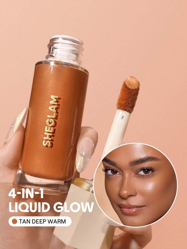 SHEGLAM Sunburst Glow Mixer-Tan Deep Warm Corrector Brightening Hydrating Primer Quick Fixer Lightweight Face Primer Graduation Birthday Holiday Summer Fall Autumn Y2K Fancy Fashion Women Makeup Cosmetic Party Beach Travel Camping Outdoors School Campus Trip Festivals Decor Gift Present Rose Girl Cosplay Best Color Charm Vibe