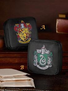 HARRY POTTER X SHEIN 1 个格兰芬多、拉文克劳、哈利波特标志印花涤纶储物袋，可用作女性卫生巾架、电子产品收纳袋、小物品收纳袋 - 黑色 - 查看 3