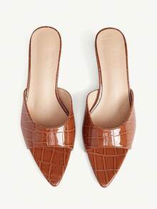 CUCCOO CHICEST 尖头细高跟鞋百搭女士高跟凉鞋 - 咖啡棕 - 查看 11