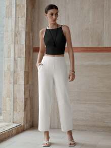 MOTF PREMIUM SLANT POCKET STRAIGHT LEG PANTS - White - View 7