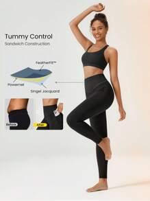 GLOWMODE 26'' FeatherFit™ Fleece Warm Tummy Control High-Rise Waist Leggings Low Impact Yoga Daily Warm Winter