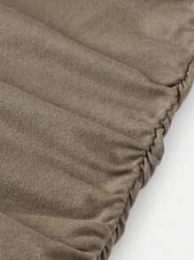 SHEIN Teenage Girls Casual Snug Fit Round Neck Short Sleeve Mini Dress - Army Green - View 5