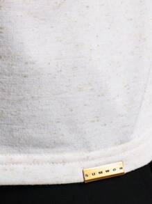 Sumwon Club 优质拉链领 Polo 衫罗纹饰边短袖休闲网球高尔夫复古风格常规版型夏季春季 - 杏色 - 查看 5