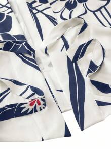 Irokai 日本传统女士浴衣和服套装印花分体款式适合夏季节日 - 藏蓝色 - 查看 5