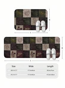 ROMWE Goth 1 buah Keset Dapur Motif Ngengat - Keset Lantai Boho Anti Selip dengan Desain Matahari & Ombak, Alas Anti Lelah yang Dapat Dicuci untuk Area Wastafel, Kompor, Perlengkapan Dapur Dekorasi Bohemian, Dekorasi Rumah - MultiWarna - View 6
