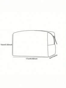 ROMWE Fairycore 白底粉百合花图案印花八角菱形化妆包