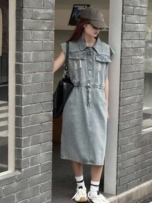 Dazy Kids Girl Teens Denim Overall Dress, Fall