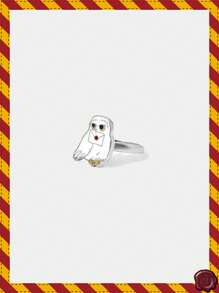 HARRY POTTER X SHEIN Anillo de mujer con diseño de erizo y búho - Plateado - Ver 2