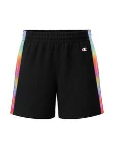 Champion 女士字母印花松紧腰宽松休闲短裤 - 黑色 - 查看 4