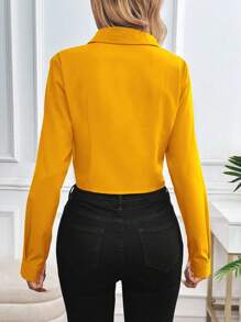 INAWLY Camisa casual de mujer con botones y borde curvo sólido