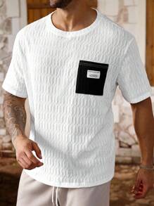 ResortEase 1 Stück Herren T-Shirt mit kurzen Ärmeln, strukturierter Rippenmuster Rundhals, einfarbig in Khaki, minimalistisch & raffiniert, figurbetonte Silhouette, ideal für Geschäft, Freizeit, Pendeln und Urlaub, tolles Geschenk für Freund/Ehemann, unisex Paarset