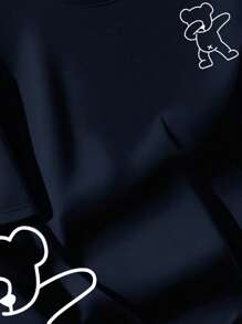 INAWLY 女士休闲宽松圆领小熊印花短袖T恤，夏季