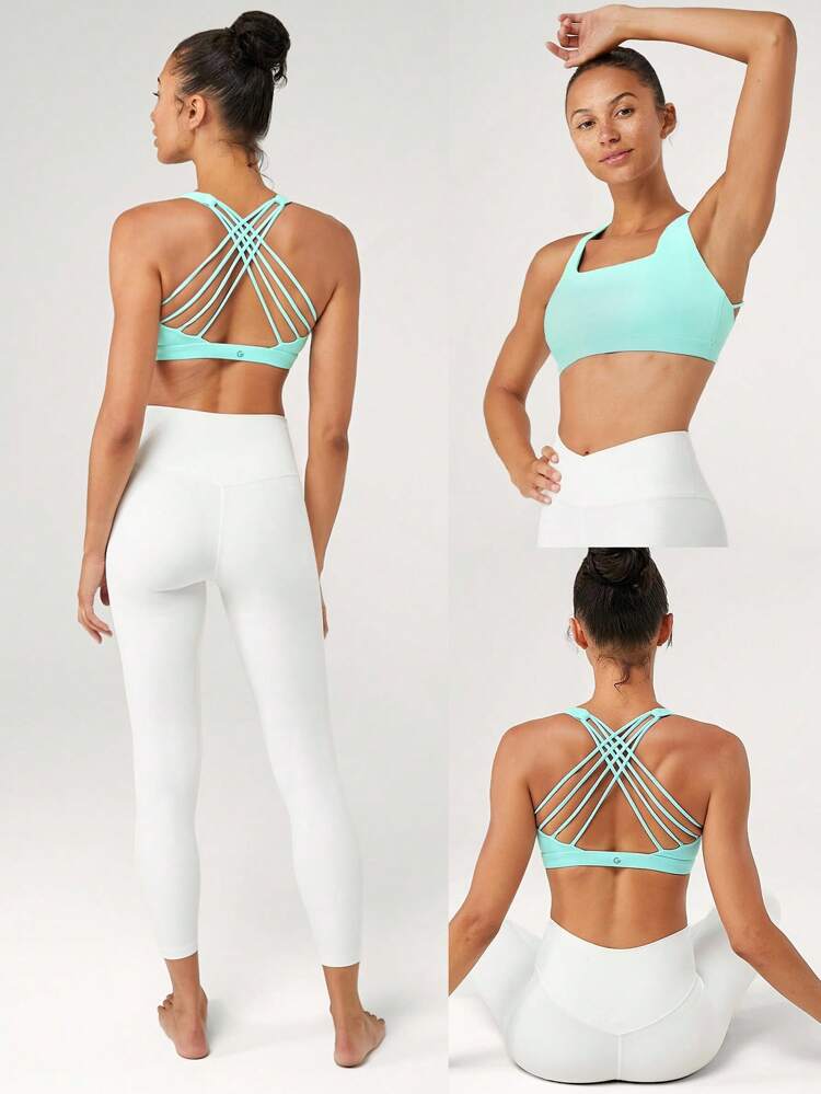 FeatherFit™ Essential Multi-Strap Bra Light Support Low Impact Yoga Pilates Daily Spring Summer