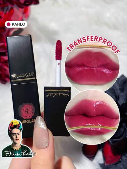 Frida Kahlo X SHEGLAM Flora Lip Tint-Kahlo Long Lasting Waterproof Lip Gloss Non-Sticky Light Moisturizing Lip Oil Super Stay Liquid Lipstick Pink Purple Liquid Lipstick Brand Beauty Makeup Face Paint Cosmetic For Women Girls Perfect For Winter Ideal For Y2K Fancy Fashion Suitable For Birthday Gift Party Ready Best Color
