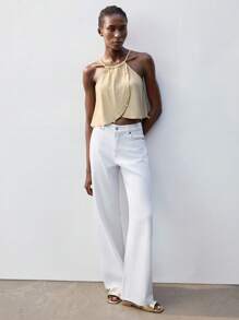 Maija Khaki,Summer,Casual,Vacation,Holiday 2025 Spring & Summer New Arrival Fashion Beaded Decor Women Tops,Boho Style Music Festival Beach Daily City - Camel - View 5
