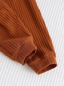 Cozy Pixies 2件套男婴针织柔软圆领长袖运动衫和松紧腰裤套装 - 乾枯玫瑰色 - 查看 7