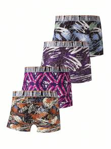 Bộ 4 quần lót nam họa tiết hoa cổ điển - Nhiều màu - Xem 2