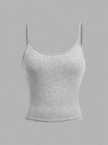 Girlism 4pcs Tween Girls' Casual Sports Minimalist Solid Color Fitted Cropped Camisole Tank Top Set