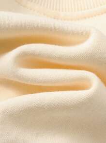 Cozy Pixies 2件套女婴装饰蝴蝶结针织柔软圆领长袖运动衫和松紧腰长裤套装 女婴保暖套装 婴儿休闲套装 女婴冬装 女婴秋冬装套装 婴儿蝴蝶结套装 - 杏色 - 查看 5