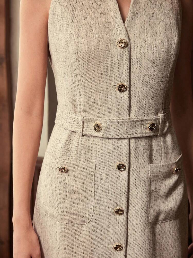 ZEYLAH SPLIT BUTTON UP DRESS FOR AUTUMN & WINTER